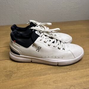 On Running The Roger Advantage White Black Sneakers Mens Size 10 CloudTec Tennis